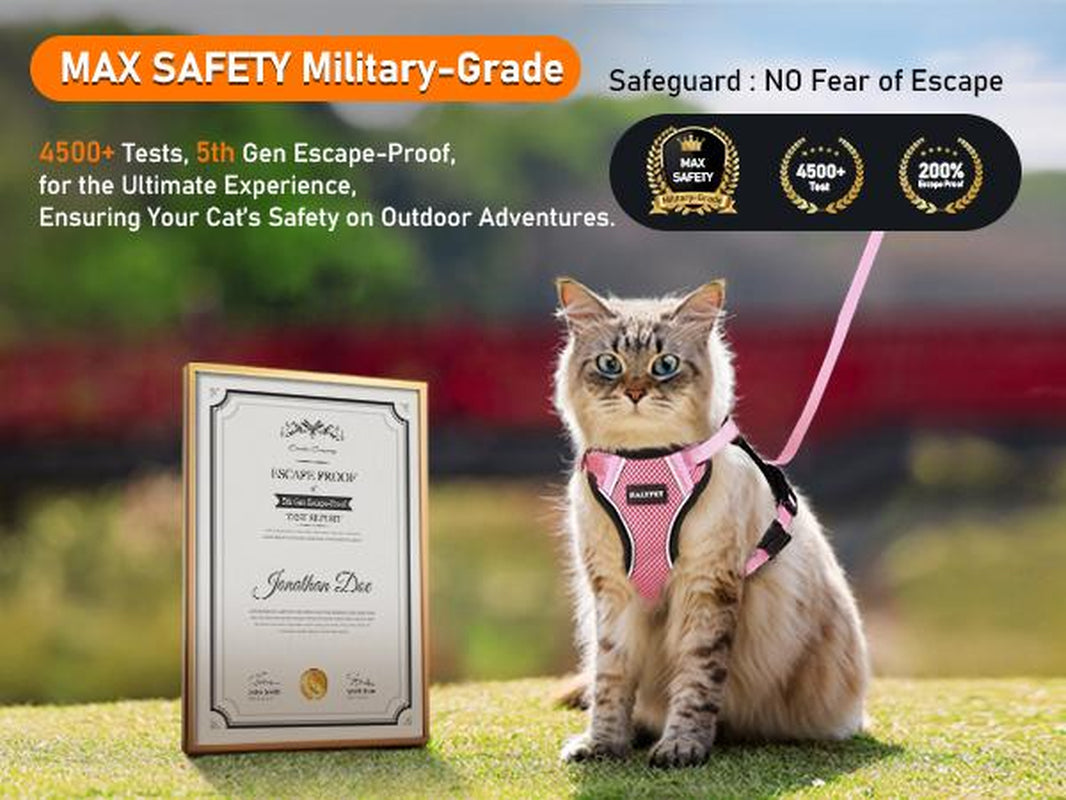 Halypet Escape Proof Cat Harness and Leash Set, with Security Lock and Reflective Strip Harness Cat Accessories Animal Outdoorfun Pet Leash