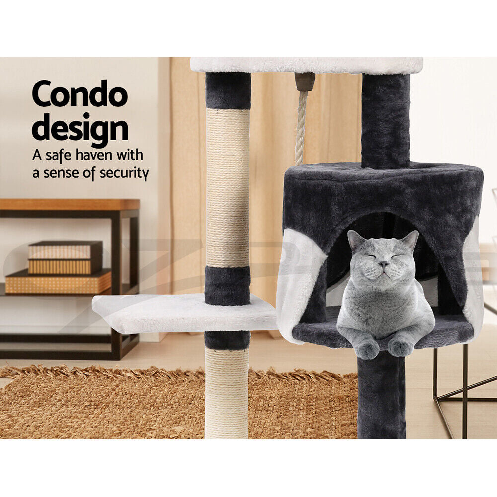 I.Pet Cat Tree Tower Scratching Post Scratcher 112Cm Wood Condo House Furniture