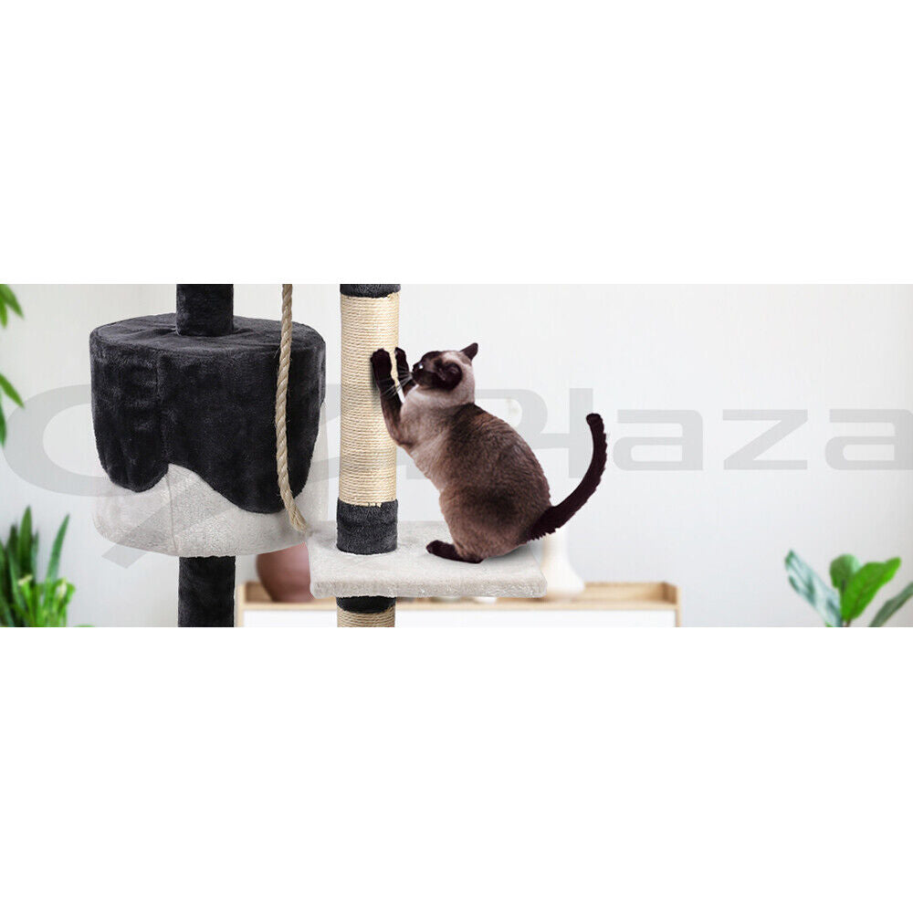 I.Pet Cat Tree Tower Scratching Post Scratcher 112Cm Wood Condo House Furniture