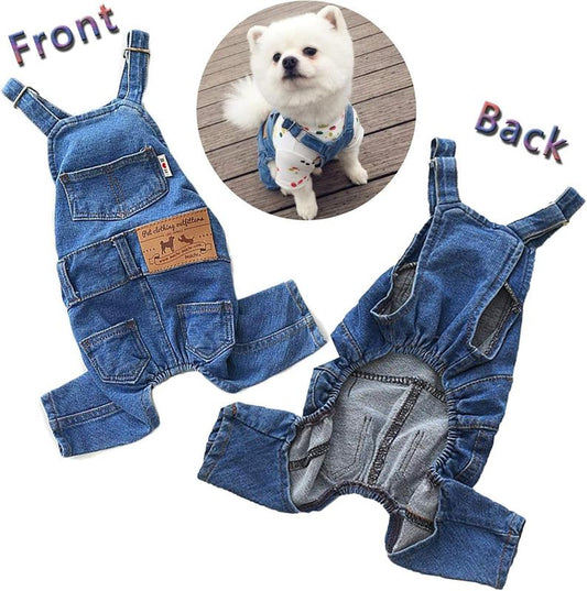 Summer New Style Breathable Pet Overalls,Comfortable and Cute Dog Jumpsuits, Suitable for Dachshunds, Pug Clothes, 2025 Trendy Pet Denim Vests, Dog Clothes