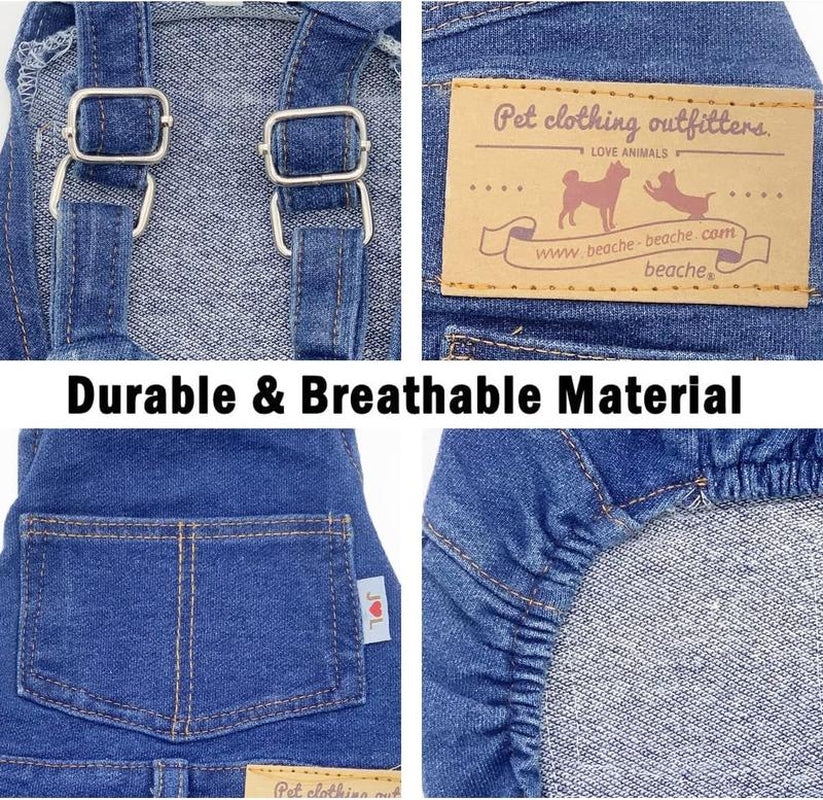 Summer New Style Breathable Pet Overalls,Comfortable and Cute Dog Jumpsuits, Suitable for Dachshunds, Pug Clothes, 2025 Trendy Pet Denim Vests, Dog Clothes