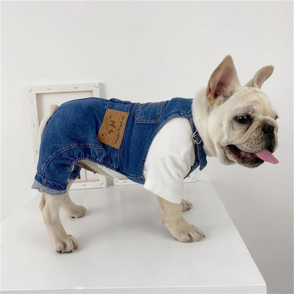 Summer New Style Breathable Pet Overalls,Comfortable and Cute Dog Jumpsuits, Suitable for Dachshunds, Pug Clothes, 2025 Trendy Pet Denim Vests, Dog Clothes